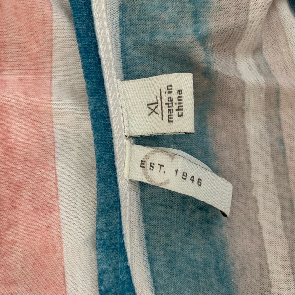 EST. 1946 Multicolored Striped Shirt with Tie in Front, Size Xlarge - Picture 5 of 5